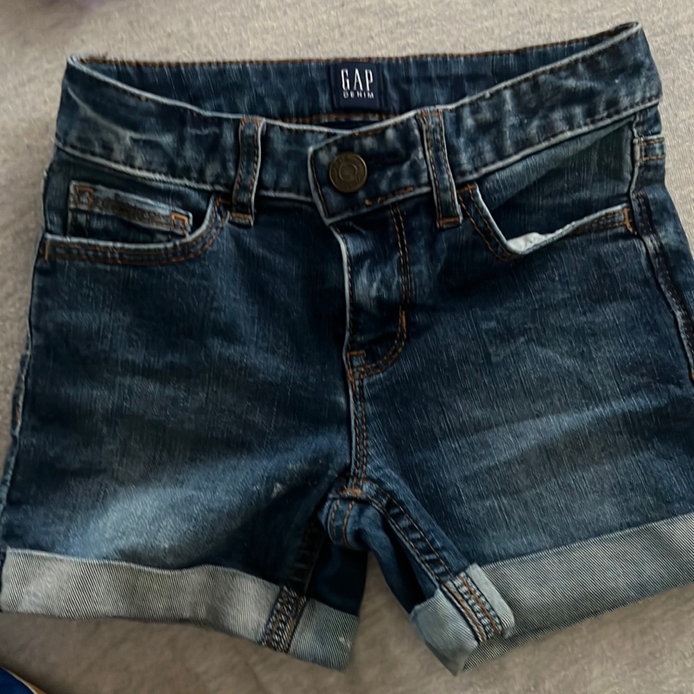 dark denim Gap shorts